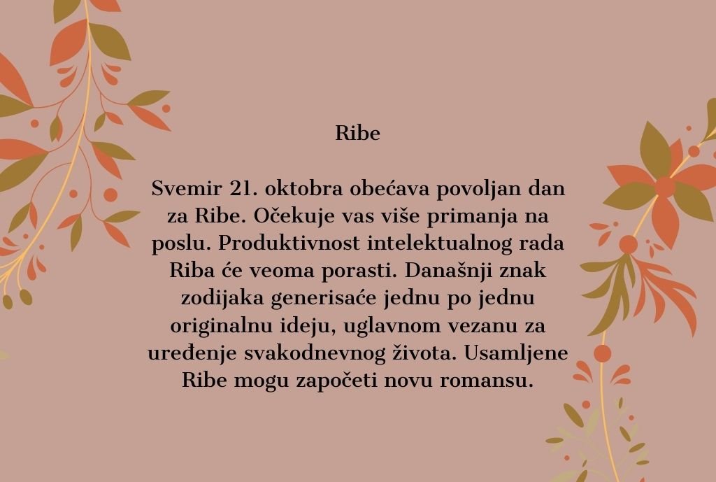dnevni horoskop za 21 oktobar