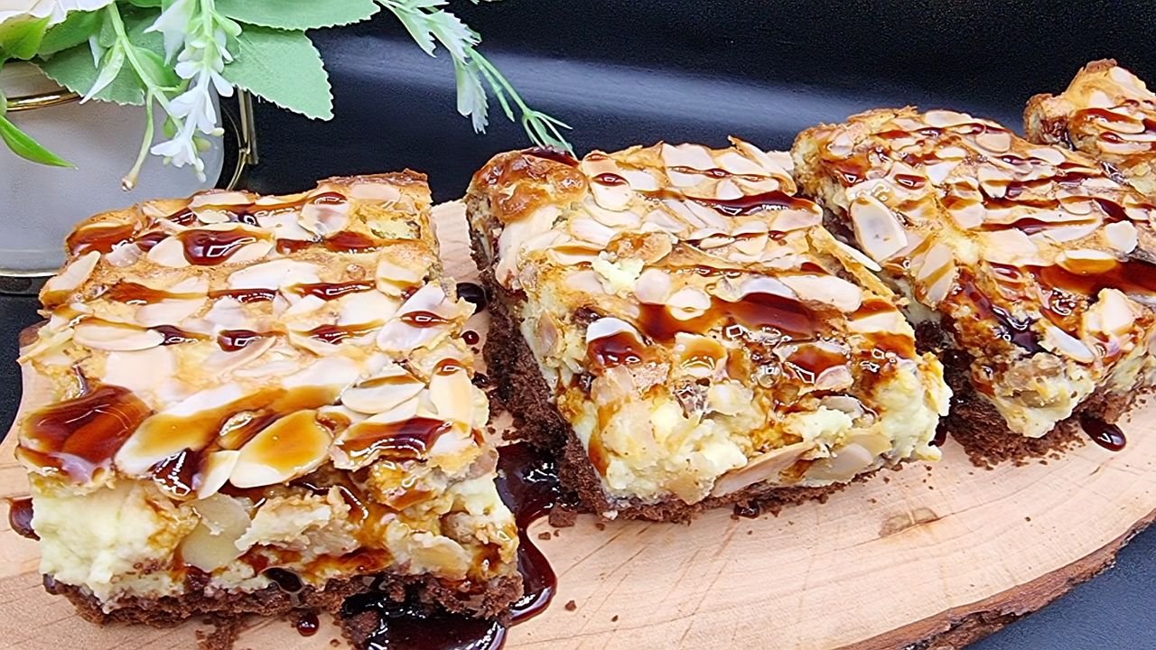 Arapski kolač sa mlečnim filom orasima i urmom.