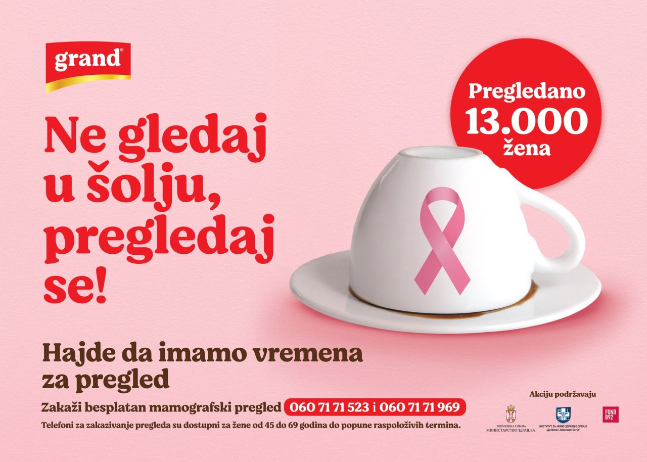 Zakažite besplatni mamografski pregled.