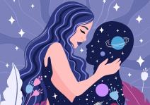 Žena grli kosmos