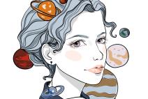 Devojka s planetama za horoskop