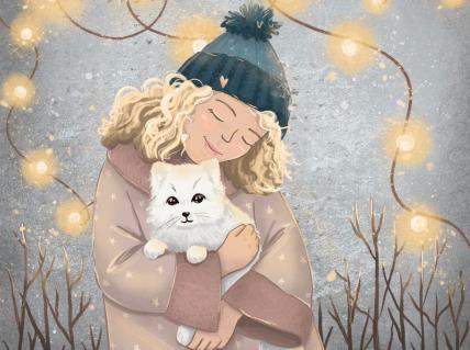 Devojka drži mačku