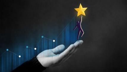 Ćovek dodiruje srećnu zvezdu