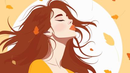 Ilustracija devojke u jesen za dnevni horoskop