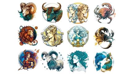 Simboli znakova Zodijaka za nedeljni horoskop