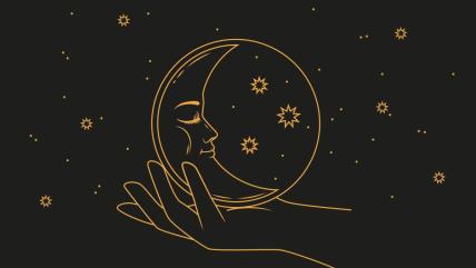 Ruka drži mlad Mesec