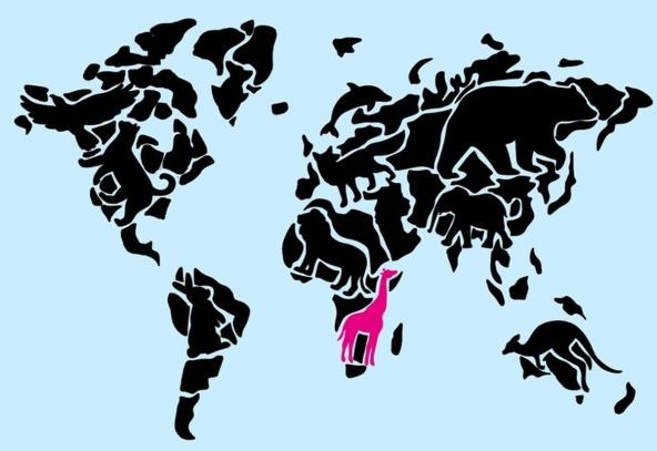 Životinje na mapi sveta