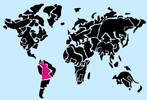 Životinje na mapi sveta