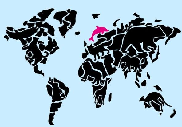 Životinje na mapi sveta