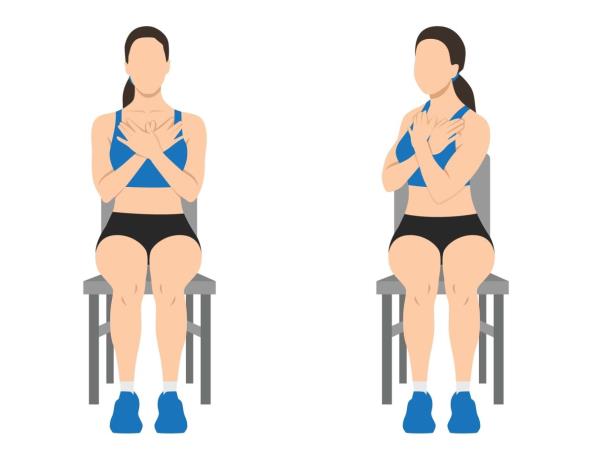 Žena rotira torzo na stolici