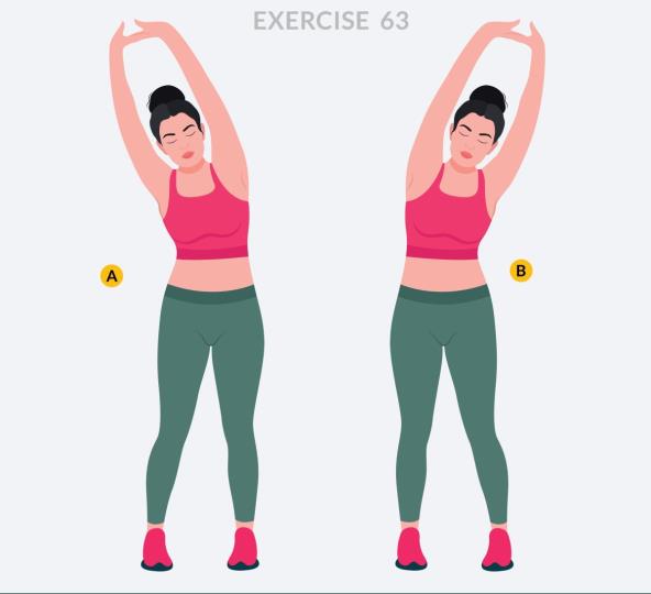 Žena radi nagib u stranu